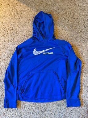 Nike Royal Blue Hoodie with White Swoosh